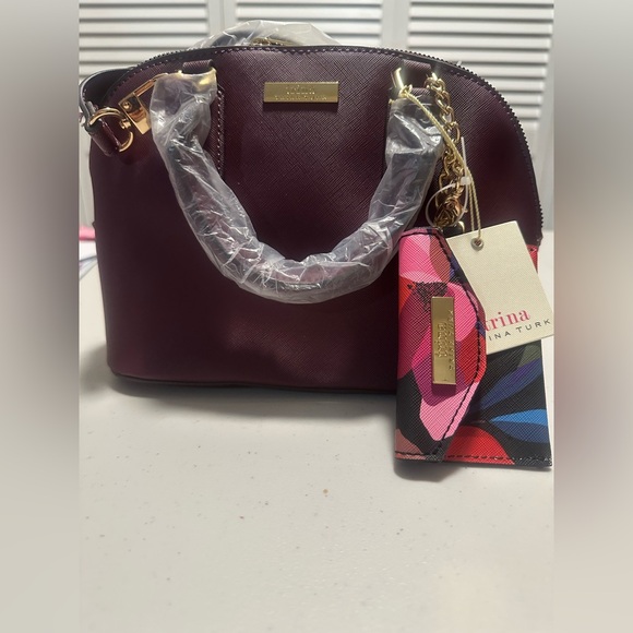 Trina Turk Plum Bag with Multicolor Accent - Picture 1 of 4